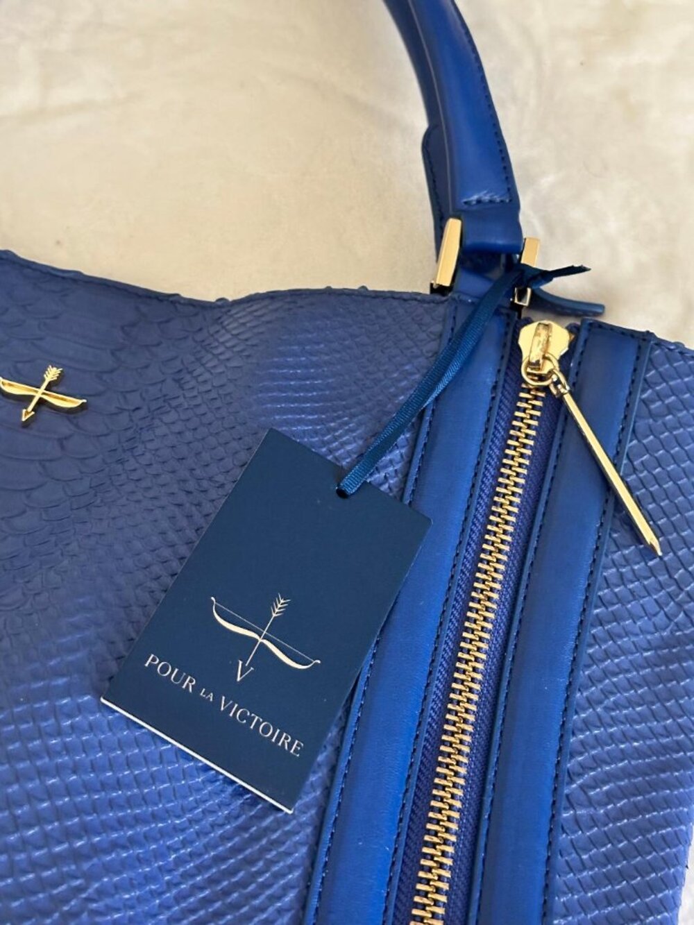 NWT POUR LA VICTOIRE NOUVEAU LEATHER TOTE $475 MSRP - Picture 6 of 8